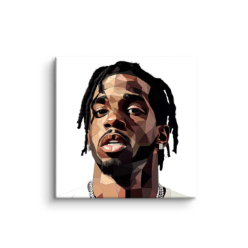 Portrait polygonal de rappeur tressé - tableau PVC mat