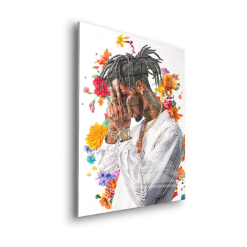 Floral Rapper Portrait Inspired Acrylic Glass Art