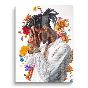Florales Rapper-Porträt - PVC-Bild glänzend
