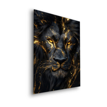 León negro y dorado - cuadro Dibond mate