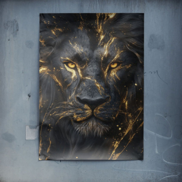 Schwarz-goldener Löwe - Poster