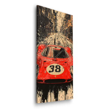 Coche de carreras vintage rojo - cuadro Dibond mate