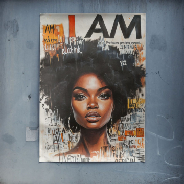 Retrato de mujer empoderada de arte urbano - póster