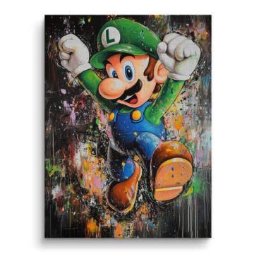Luigi Inspired Jump Canvas Art