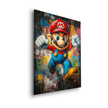 Sprungmotiv inspiriert von Mario - Dibond-Bild matt