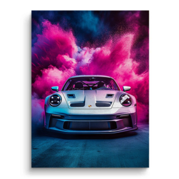 Porsche Pink Smoke Canvas Art