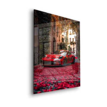 Porsche Crimson Driveway Acrylic Glass Art