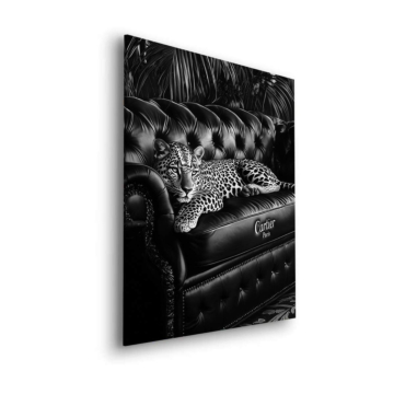 Leopardo elegante inspirado en Cartier - cuadro Dibond mate