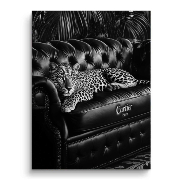Leopard Lounge inspiriert von Cartier - Leinwandbild
