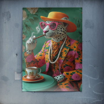 Herbatka z lampartem - plakat