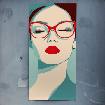 Retro Glasses Woman Illustration Poster Art