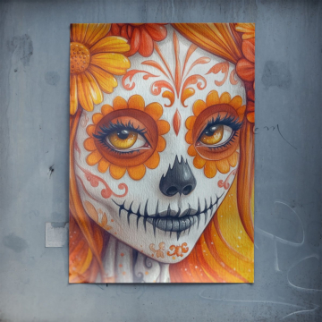 Crâne floral Dia de Muertos - poster