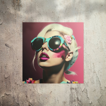 Retrato pop glamuroso con gafas de sol - póster