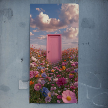 Rosa Door flor campo - póster