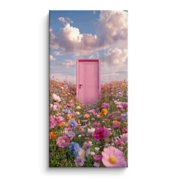 Rosa Door flor campo - cuadro PVC brillante
