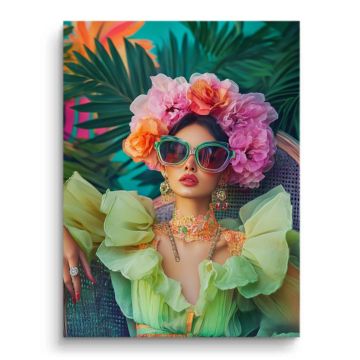 Tropical Floral Fashion Woman PVC Matt Art