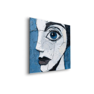 Retrato cubista de rostro azul - cuadro Dibond mate