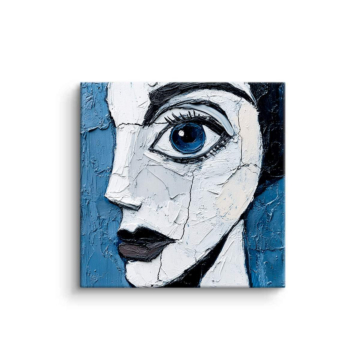 Retrato cubista de rostro azul - cuadro PVC mate