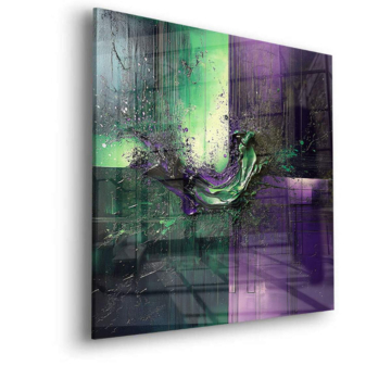 Éclaboussures abstraites sombres - tableau en verre acrylique