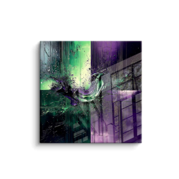Éclaboussures abstraites sombres - tableau PVC brillant