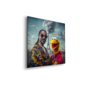 Motyw inspirowany Snoop Doggiem i Muppetami - obraz na dibondzie matowym
