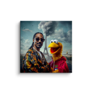 Motiv inspiriert von Snoop Dogg und Muppet - Leinwandbild