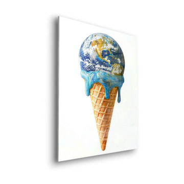 Melting Erde Eis Crem - Acrylglasbild
