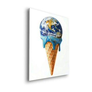 Melting Erde Eis Crem - Dibond-Bild matt