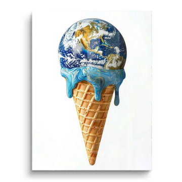 Melting terre glace glace - tableau PVC brillant