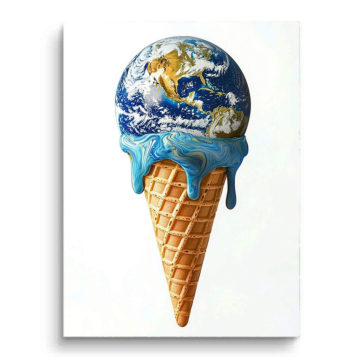 Melting terre glace glace - tableau PVC mat