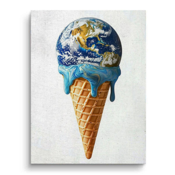 Melting terre glace glace - tableau sur toile