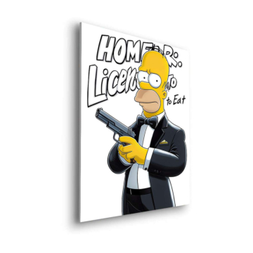 Homer al estilo Bond inspirado en Simpsons - cuadro Dibond mate