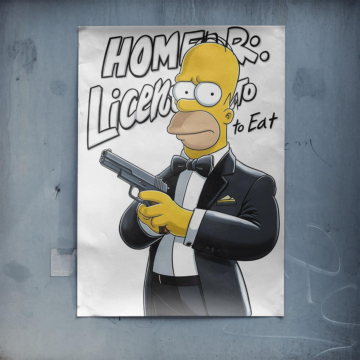 Homer bond inspiré de Simpsons - poster