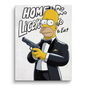 Homer al estilo Bond inspirado en Simpsons - cuadro en lienzo