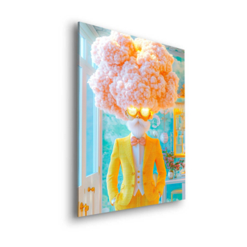 Nube cabeza amarillo traje - cuadro Dibond mate