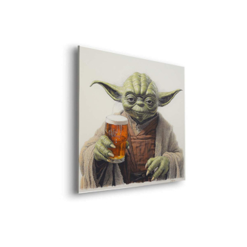 Portret z whiskey inspirowany Yodą - obraz na dibondzie matowym