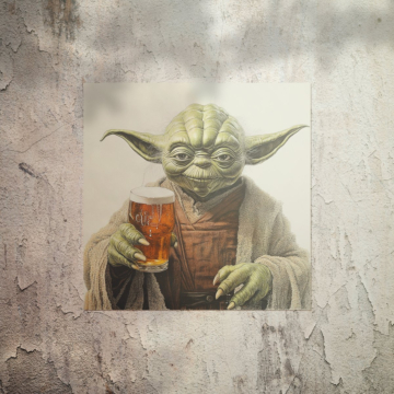 Yoda Inspired Whiskey Portrait Poster Art
