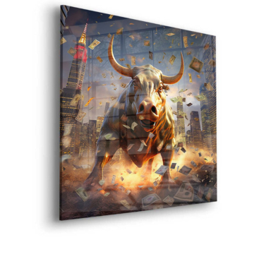 Charging Bull Market Acrylic Glass Art