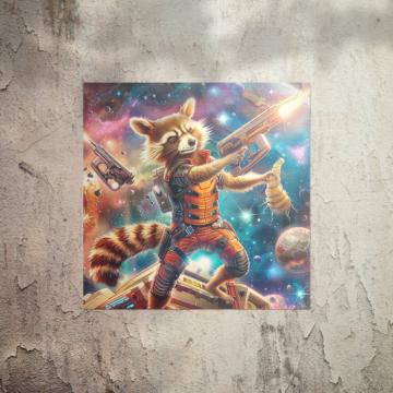 Rocket Raccoon Inspired Galactic Warrior Poster Art