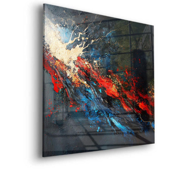 Brasier cosmique abstrait - tableau en verre acrylique