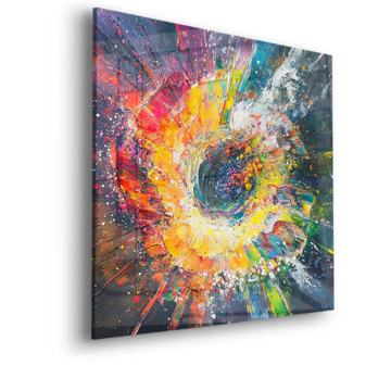 Explosive Abstract Color Burst Acrylic Glass Art
