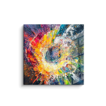 Explosive abstrakte Farbexplosion - PVC-Bild glänzend