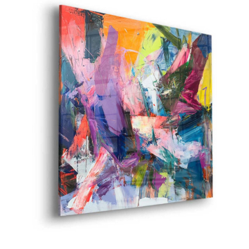 Abstraction aux éclats de couleur - tableau en verre acrylique