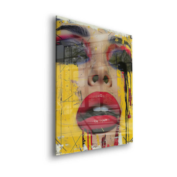Glänzende Pop-Lippen - Acrylglasbild