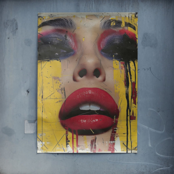 Labios brillantes estilo pop - póster