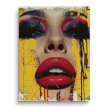 Glänzende Pop-Lippen - PVC-Bild matt