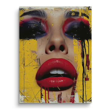 Glossy Pop Lips Canvas Art