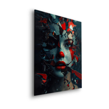 Rostro de payaso agrietado - cuadro Dibond mate