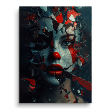 Visage cracked clown - tableau sur toile