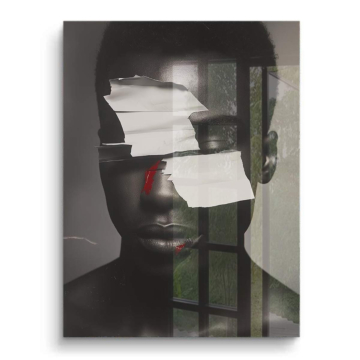 Retrato con ojos cubiertos - cuadro PVC brillante